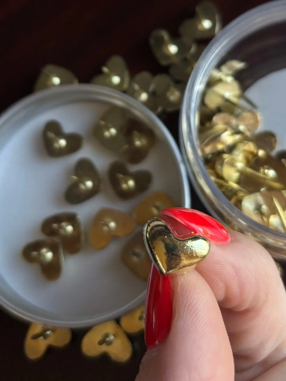sugar paper heart Gold Push Pins